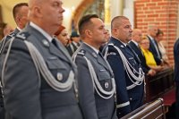 Święto Policji Łomża - uczestnicy Mszy Św. funkcjonariusze Policji