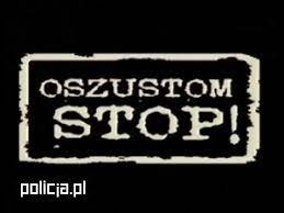 Napis oszustom stop i pod nim policja. pl
